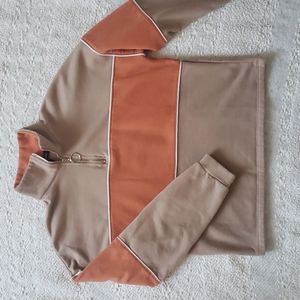 70s Inspired Cropped Quarter Zip